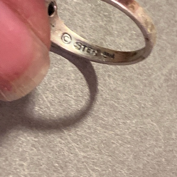 Silver and Black Zirconia Fancy Cocktail Ring - Picture 2 of 5